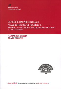 Cover of Genere e Rappresentanza nelle Istituzioni Politiche. Materiali per una storia istituzionale delle donne. Il caso Sardegna
